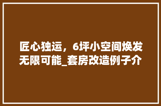 匠心独运，6坪小空间焕发无限可能_套房改造例子介绍