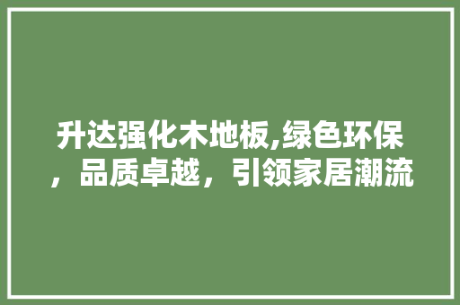 升达强化木地板,绿色环保，品质卓越，引领家居潮流