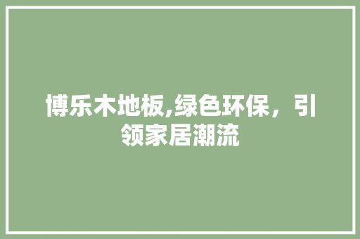 博乐木地板,绿色环保，引领家居潮流