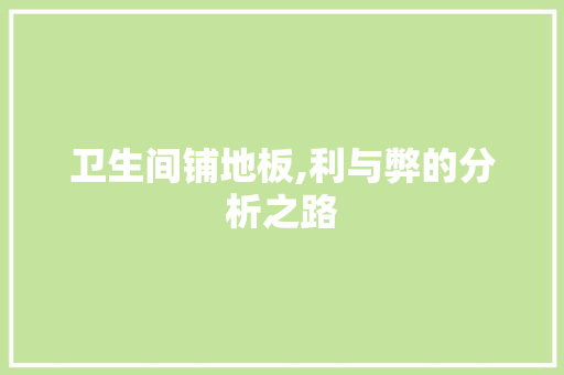 卫生间铺地板,利与弊的分析之路