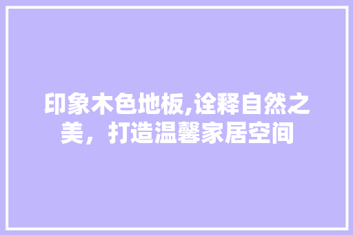 印象木色地板,诠释自然之美，打造温馨家居空间