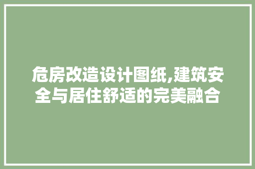 危房改造设计图纸,建筑安全与居住舒适的完美融合