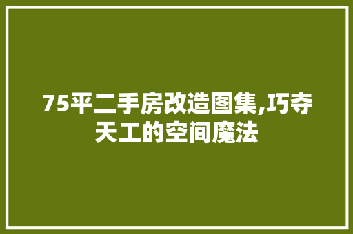 75平二手房改造图集,巧夺天工的空间魔法