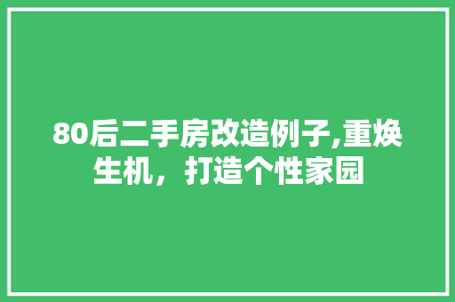 80后二手房改造例子,重焕生机，打造个性家园