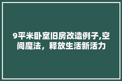 9平米卧室旧房改造例子,空间魔法，释放生活新活力