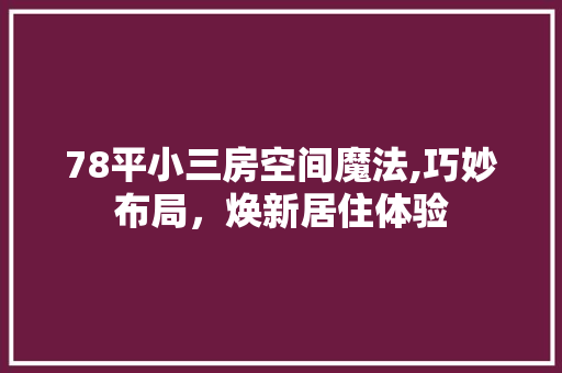 78平小三房空间魔法,巧妙布局，焕新居住体验
