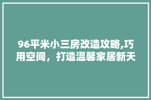 96平米小三房改造攻略,巧用空间，打造温馨家居新天地