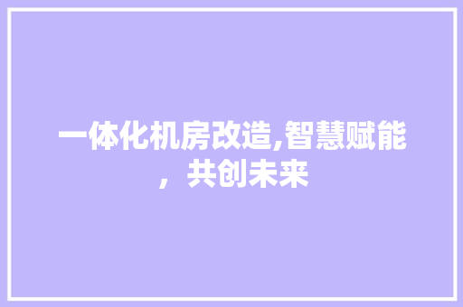 一体化机房改造,智慧赋能，共创未来