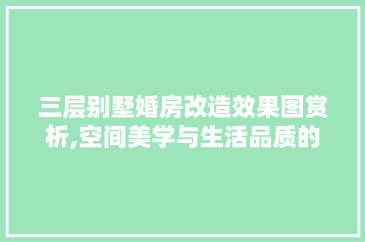 三层别墅婚房改造效果图赏析,空间美学与生活品质的完美融合