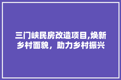 三门峡民房改造项目,焕新乡村面貌，助力乡村振兴