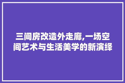 三间房改造外走廊,一场空间艺术与生活美学的新演绎