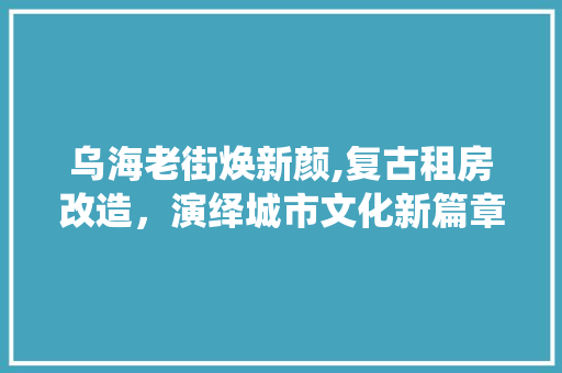 乌海老街焕新颜,复古租房改造，演绎城市文化新篇章