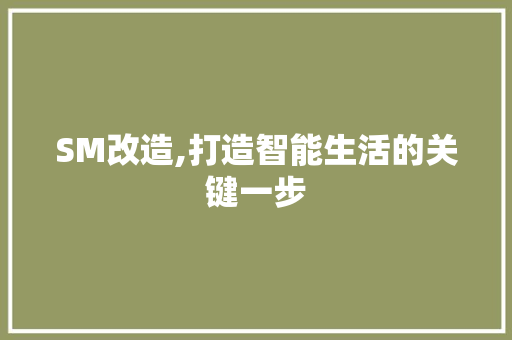 SM改造,打造智能生活的关键一步