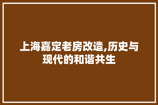 上海嘉定老房改造,历史与现代的和谐共生