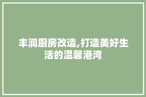 丰润厨房改造,打造美好生活的温馨港湾