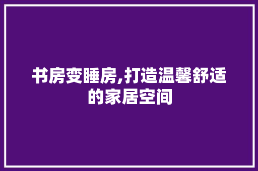 书房变睡房,打造温馨舒适的家居空间