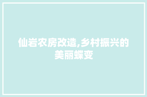 仙岩农房改造,乡村振兴的美丽蝶变