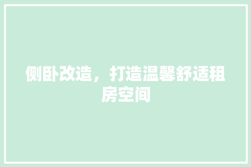 侧卧改造，打造温馨舒适租房空间