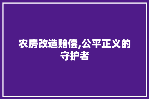 农房改造赔偿,公平正义的守护者