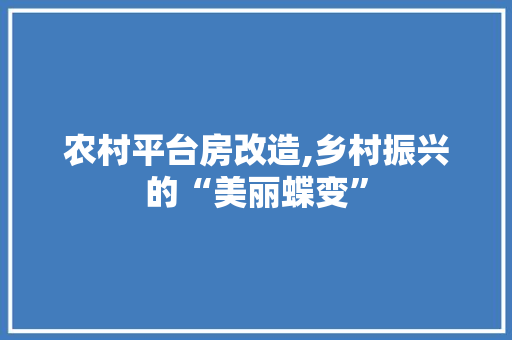 农村平台房改造,乡村振兴的“美丽蝶变”