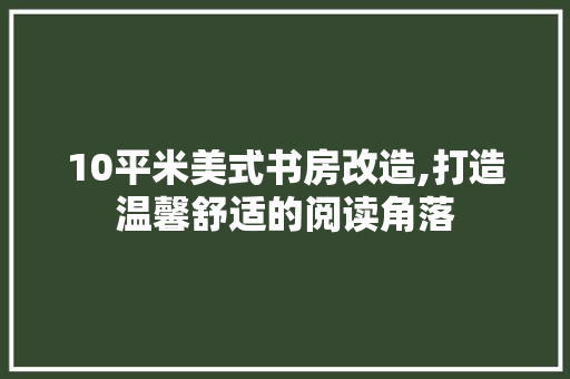 10平米美式书房改造,打造温馨舒适的阅读角落