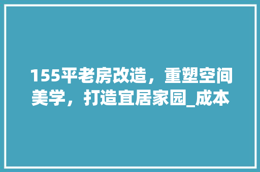 155平老房改造，重塑空间美学，打造宜居家园_成本预算介绍