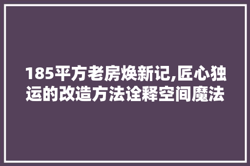 185平方老房焕新记,匠心独运的改造方法诠释空间魔法
