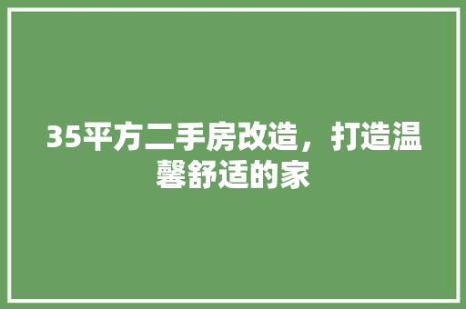 35平方二手房改造，打造温馨舒适的家