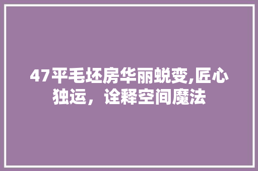 47平毛坯房华丽蜕变,匠心独运，诠释空间魔法