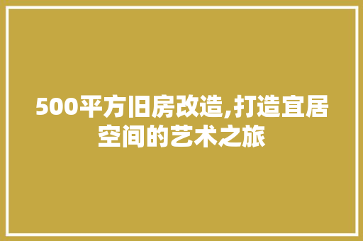 500平方旧房改造,打造宜居空间的艺术之旅
