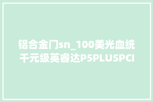 铝合金门sn_100美光血统千元级英睿达P5PLUSPCIe40SSD实测
