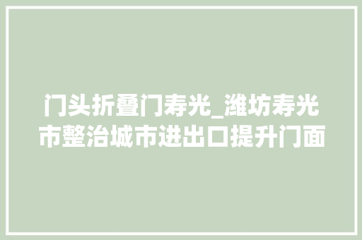 门头折叠门寿光_潍坊寿光市整治城市进出口提升门面颜值