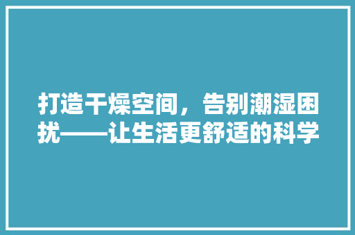 打造干燥空间，告别潮湿困扰——让生活更舒适的科学方法