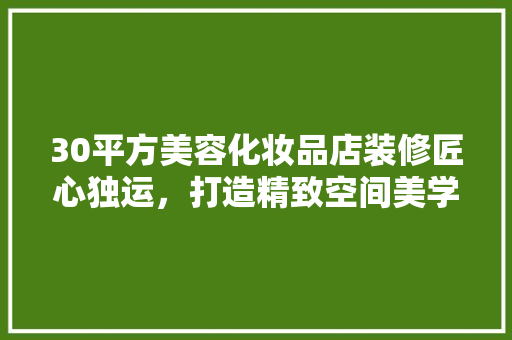 30平方美容化妆品店装修匠心独运，打造精致空间美学