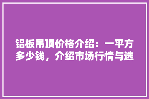 铝板吊顶价格介绍：一平方多少钱，介绍市场行情与选购方法