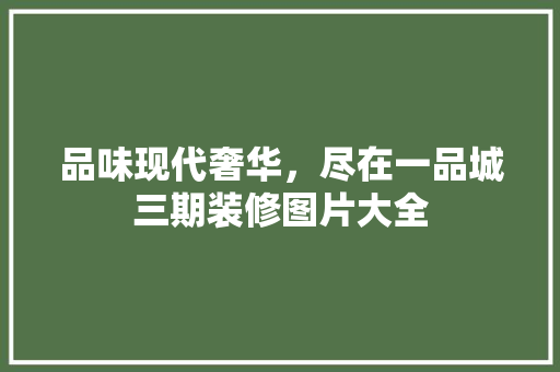 品味现代奢华，尽在一品城三期装修图片大全