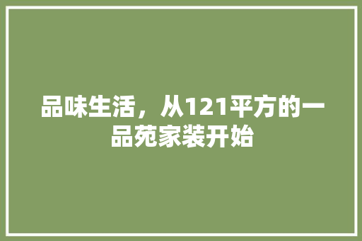 品味生活，从121平方的一品苑家装开始
