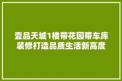 壹品天城1楼带花园带车库装修打造品质生活新高度