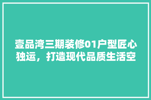 壹品湾三期装修01户型匠心独运，打造现代品质生活空间