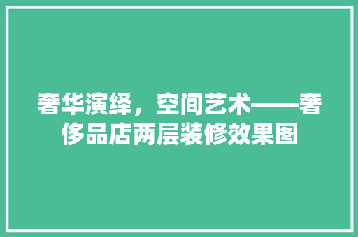 奢华演绎，空间艺术——奢侈品店两层装修效果图