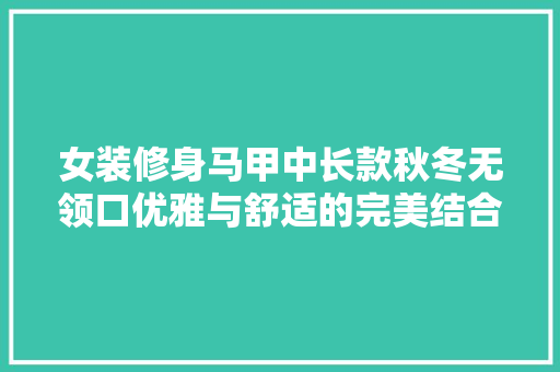 女装修身马甲中长款秋冬无领口优雅与舒适的完美结合