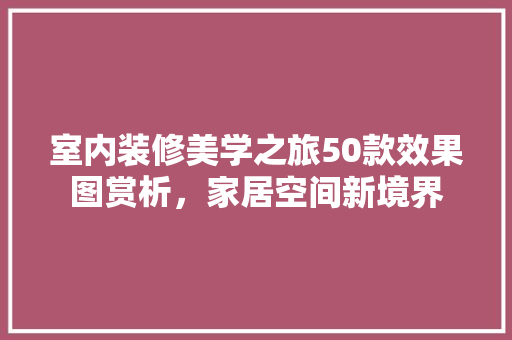 室内装修美学之旅50款效果图赏析，家居空间新境界