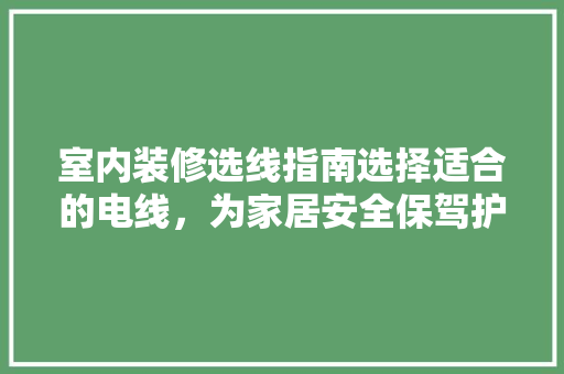 室内装修选线指南选择适合的电线，为家居安全保驾护航