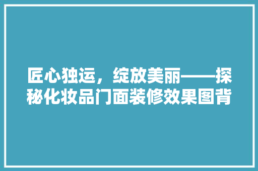 匠心独运，绽放美丽——探秘化妆品门面装修效果图背后的美学智慧
