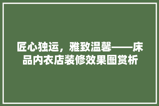 匠心独运，雅致温馨——床品内衣店装修效果图赏析