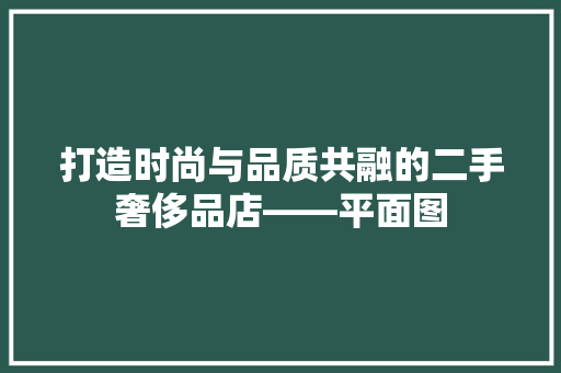 打造时尚与品质共融的二手奢侈品店——平面图