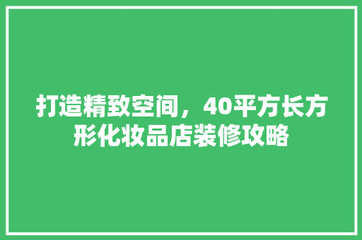 打造精致空间，40平方长方形化妆品店装修攻略