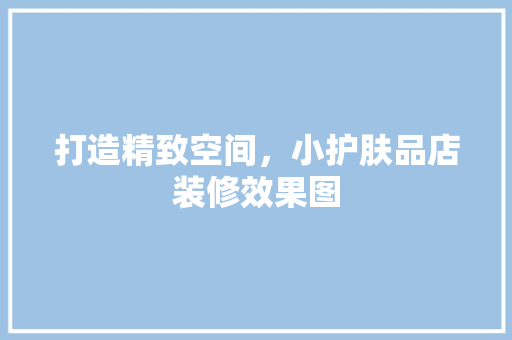 打造精致空间，小护肤品店装修效果图