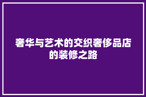 奢华与艺术的交织奢侈品店的装修之路