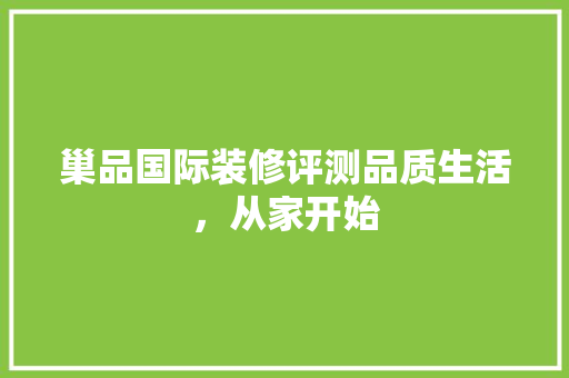 巢品国际装修评测品质生活，从家开始